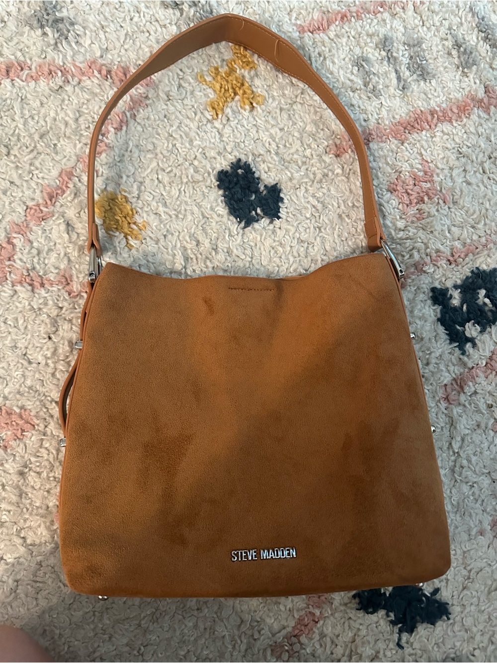 Steve Madden Tan Suede Hobo Shoulder Bag Leather Lining